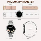 Smartwatch Damen Silber Telefonfunktion Fitnessuhr Herzfrequenz IP67 Android iOS – Bild 4