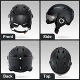 TOMSHOO Skihelm, Snowboard Helm mit Visier & Ohrenschützer, Belüftungsöffnungen, – Bild 2