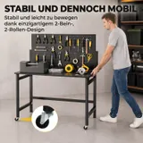 Werkbank mit Lochwand, 115 x 62 x 143,5 cm Klappbare Mobile Werktisch – Bild 8