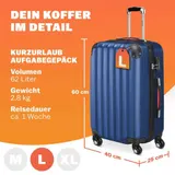 Koffer Hartschale Trolley Reisekoffer Hartschalenkoffer 4 Rollen Spinner Case L – Bild 2