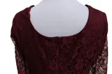 Sheego Kleid Rot große Größen Abendkleid Eventkleid 3/4Ärmel Aubergine Ballkleid – Bild 8