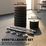 Hantelset 2er Kurzhanteln, 50 kg Kurzhantel Set für Krafttraining, Fitness Stahl – Bild 7