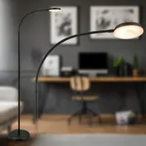 LED Stehlampe Dimmbar Stehleuchte 125,5cm Leselampe Schwenkbar Warmweiß Schwarz – Bild 3
