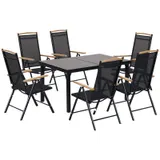 Sitzgruppe klappbar 7tlg. Balkonset 1 Tisch+6 Stühle Gartenmöbel Sitzgarnitur – Bild 1