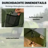 Campingzelt für 3-4 Personen wasserdicht Familienzelt mit Schlafkabine Vorraum – Bild 9