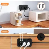 Steckdosenleiste 3-Fach 6 USB Mehrfachsteckdose mit Flachstecker und Schalter 2m – Bild 10