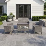 Gartenlounge 4-tlg Gartenmöbel Set Sitzgruppe Polyrattan Farbwahl SVITA BROOKLYN – Bild 2
