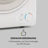 Wäschetrockner Ablufttrockner Frontlader 850W EEK C 2,5kg 50 x 60 x 41,5cm – Bild 3