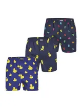 Happy Shorts 3er Pack Herren Boxershorts Webboxer Unterhose Unterwäsche Muster – Bild 1