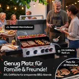 Gasgrill mit Seitenbrenner 4+1 Brenner – Hotzone 17kW Leistung BBQ Grill mit LED – Bild 3
