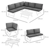 4-tlg. Gartenmöbel-Set, Balkonmöbel-Set mit Ecksofa, Doppelsofa, Refurbished – Bild 4
