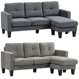 Ecksofa Couch mit Umkehrbar Chaiselongue Sofa L Form – Bild 11