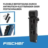 Faltschloss mit Halterung FISCHER Länge 85 cm Fahrradschloss Schlüssel schwarz – Bild 3