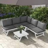 4-tlg. Gartenmöbel-Set, Balkonmöbel-Set mit Ecksofa, Doppelsofa, Refurbished – Bild 3