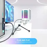 FIFINE USB Mikrofon RGB Kondensator Gaming Mikrofone PC mit Stummschalttaste – Bild 5