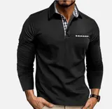 Herren Langarmshirt Poloshirt Langarm Hemd Polo Shirt Freizeit Business Tops – Bild 3