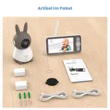 ieGeek Babyphone mit Kamera Drahtlose 2K 3MP 355° PTZ Baby 5" Monitor Temperatur – Bild 2