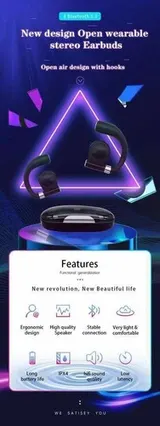 Polvcdg Wireless Open Ear Kopfhörer mit Ohrbügel Luftführung Ohrhörer IPX - 4 – Bild 5
