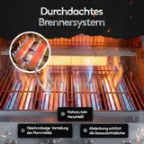 Outdoor Küche Gasgrill Edelstahl 6 Brenner 24,1 kW mit Spüle & Kühlschrank – Bild 3