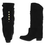 Damen Bikerschuhe mit Reißverschluss Ital-Design 3466 in Schwarz – Bild 5