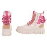 Damen High-Top Stiefeletten mit Lochschnürung Ital-Design 4190 in Beige – Bild 5