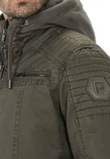 Redbridge Herren Jacke Übergangsjacke Bikerjacke abnehm Sweat- Kapuze 2in1 Look – Bild 8