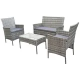 Gartenlounge 4-tlg Gartenmöbel Set Sitzgruppe Polyrattan Farbwahl SVITA BROOKLYN – Bild 4