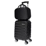 2 tlg Hartschalen Kofferset Reisekoffer Trolley Koffer TSA Kosmetiktasche Beutel – Bild 1