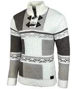 Herren Grobstrick Stehkragen Winter-Freizeit-Jacke Moderne Männer Pullover 51318 – Bild 1