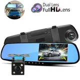 4" 1080P Spiegel Dash Cam Dual Lens Auto DVR Rückfahrkamera Recorder Car DHL – Bild 2