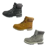 Damen Stiefeletten Worker Boots Gefüttert Winterboots Stiefel Profilsohle 73767 – Bild 8