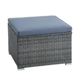 Rattan Lounge Sitzgruppe Gartenmöbel Set Sofa Couch 5-Sitzer Rattanmöbel Grau – Bild 8