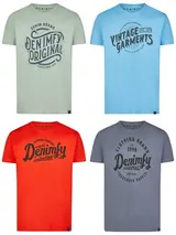 DENIMFY Tshirt Herren Baumwolle Regular Fit DFNuri 4er Pack Set Rundhals Kurzarm – Bild 1