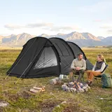 Tunnelzelt für 4 Personen Campingzelt mit 2 Räumen UV-Schutz Refurbished – Bild 3