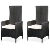 Rattanstuhl 2er Set Rattan Terrassen Sessel + verstellbarer Lehne  Gartenstuhl – Bild 1