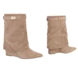 Damen Stiefeletten mit Reißverschluss Ital-Design 7177 in Hellbraun – Bild 4