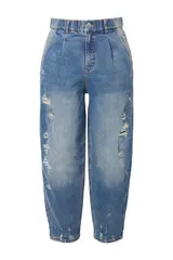 Studio Untold Damen große Größen Ballon Jeans High Waist Destroys – Bild 7