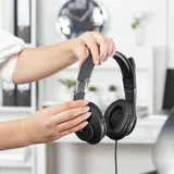 Hama Over Ear Stereo Headset HS-USB300 2m Kabel Mikrofon USB PC Office Kopfhörer – Bild 3