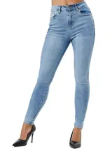 Tazzio Jeans Damen High Waist Skinny Fit Jeanshose Stretch Denim Hose – Bild 4