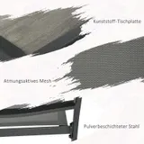 5 tlg. Sitzgruppe Gartenmöbel-Set, Gartengarnitur mit 1 Esstisch, 4 Stühlen Grau – Bild 6