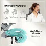 Ergonomischer Bürostuhl mit Fußstütze für Homeoffice, Hoher Mesh-Rücken, Grau – Bild 7