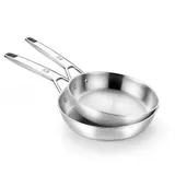 Pfannenset 24,26cm aus Edelstahl ohne Antihaftbeschichtung | BRA Signature – Bild 1