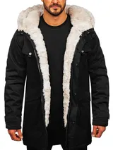 Parka Wärmejacke Winterjacke Winter Casual Men Kapuze Herren Mix BOLF Unifarben – Bild 1