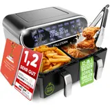 Stillstern Dual Heißluftfritteuse 8L, 2400W, Backen, Dörren, Heissluftfritteuse – Bild 1