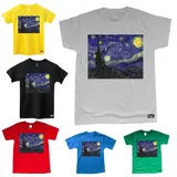 EAKS® Kinder Jungen T-Shirt Motiv: "Vincent van Gogh - Sternennacht" Kids Shirt – Bild 2