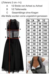 2-tlg Set Dirndl mit Samtrock Gr 36-54 Schwarz Wollweiß Trachten Wiesn Kleid Neu – Bild 7