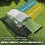 Campingzelt für 3-4 Personen wasserdicht Familienzelt mit Schlafkabine Vorraum – Bild 5