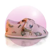 Kinder Hausschuhe Warm Slipper Klettverschluss Pantoffeln rosa Einhorn 23-24 – Bild 2