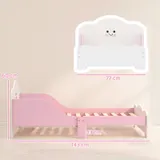AIYAPLAY Kinderbett, 140x70 cm Kleinkindbett mit Rausfallschutz, Lattenrost Rosa – Bild 4