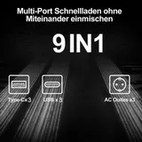 Steckdosenleiste 3-Fach 6 USB Mehrfachsteckdose mit Flachstecker und Schalter 2m – Bild 9